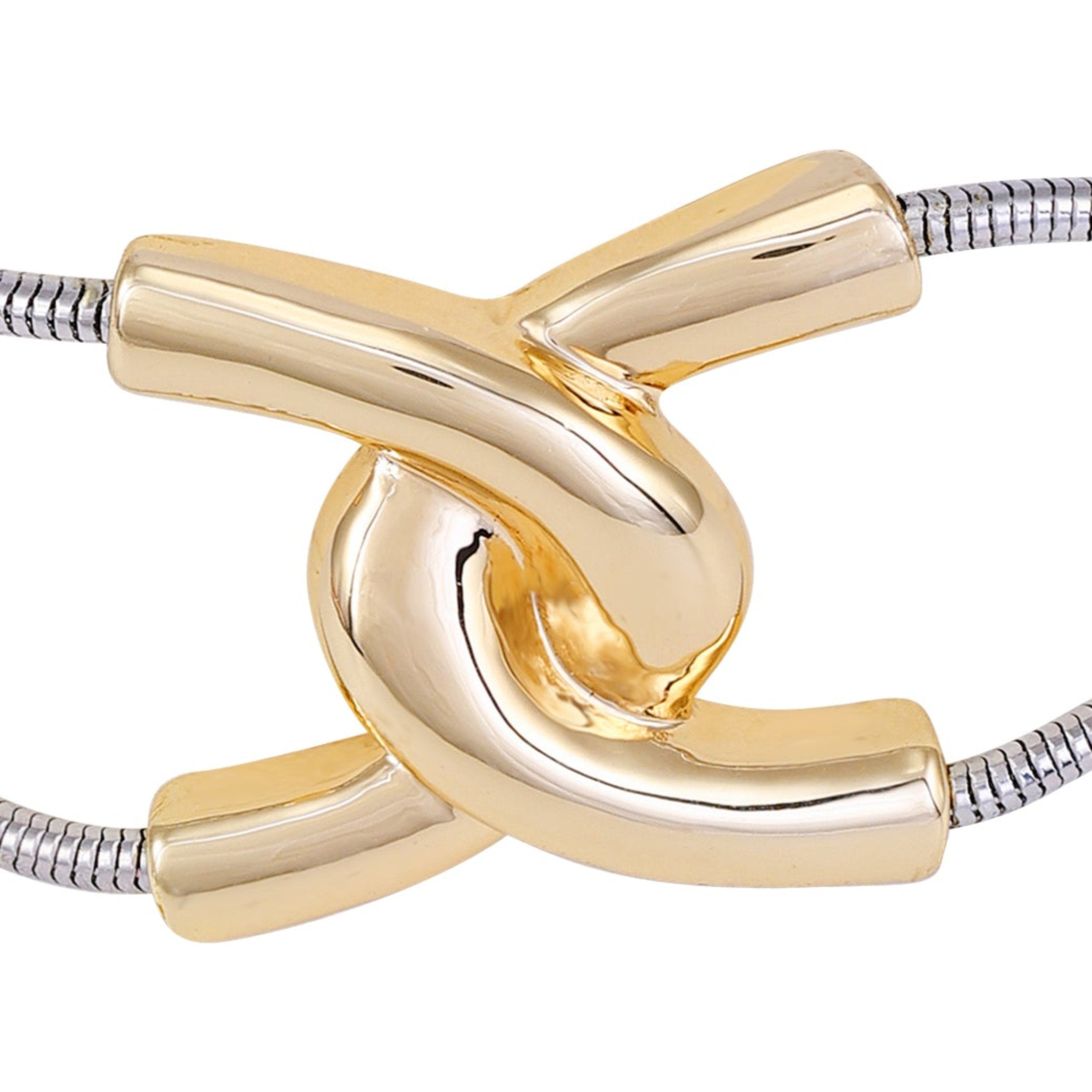 Two Tone Interlocked Link Slider Bracelet Vince Camuto
