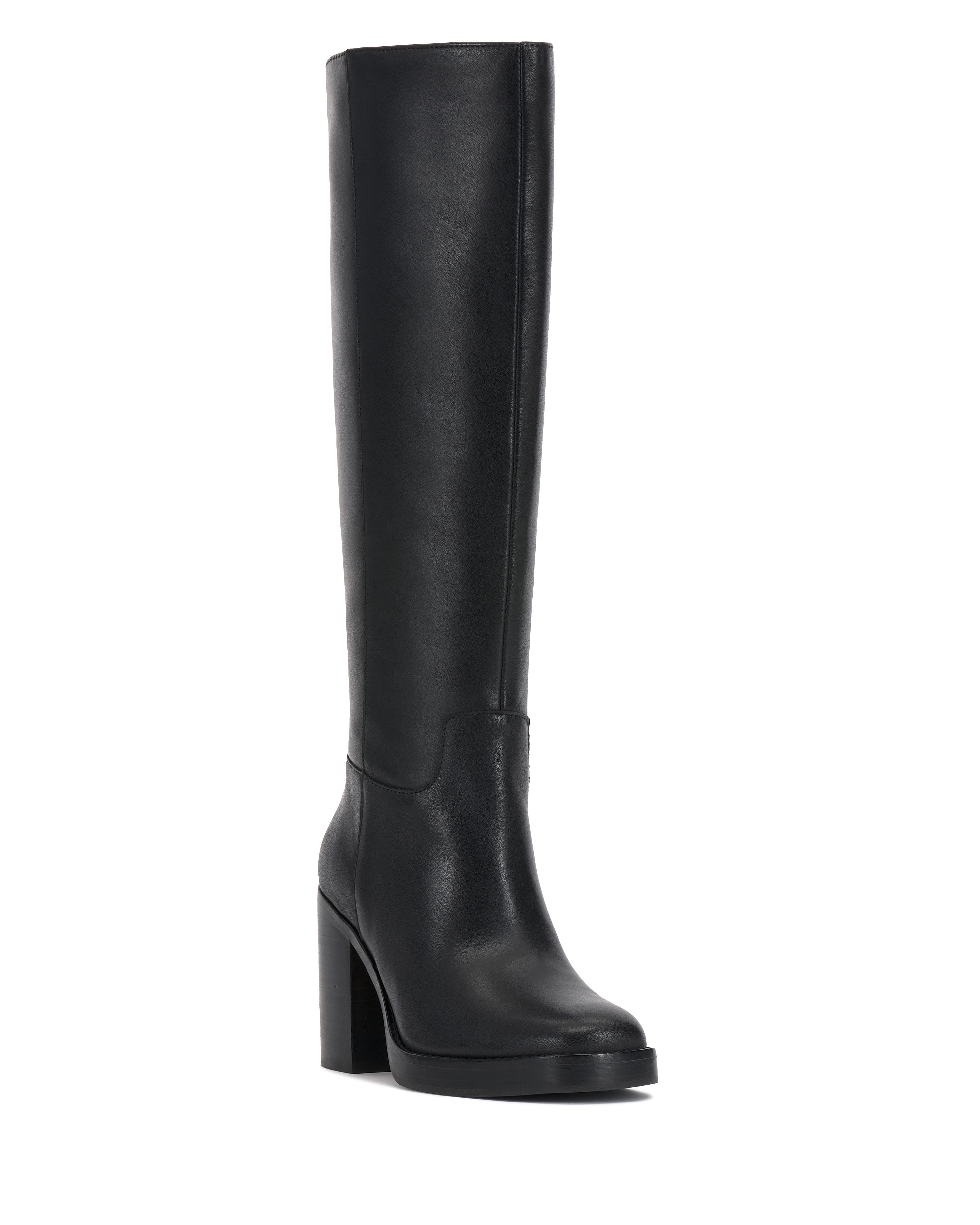 【COLOR iN ID】Wesh ribbed belt long boots Vince Camuto Wide Calf Leather Riding Boots - Andalian - QVC.com