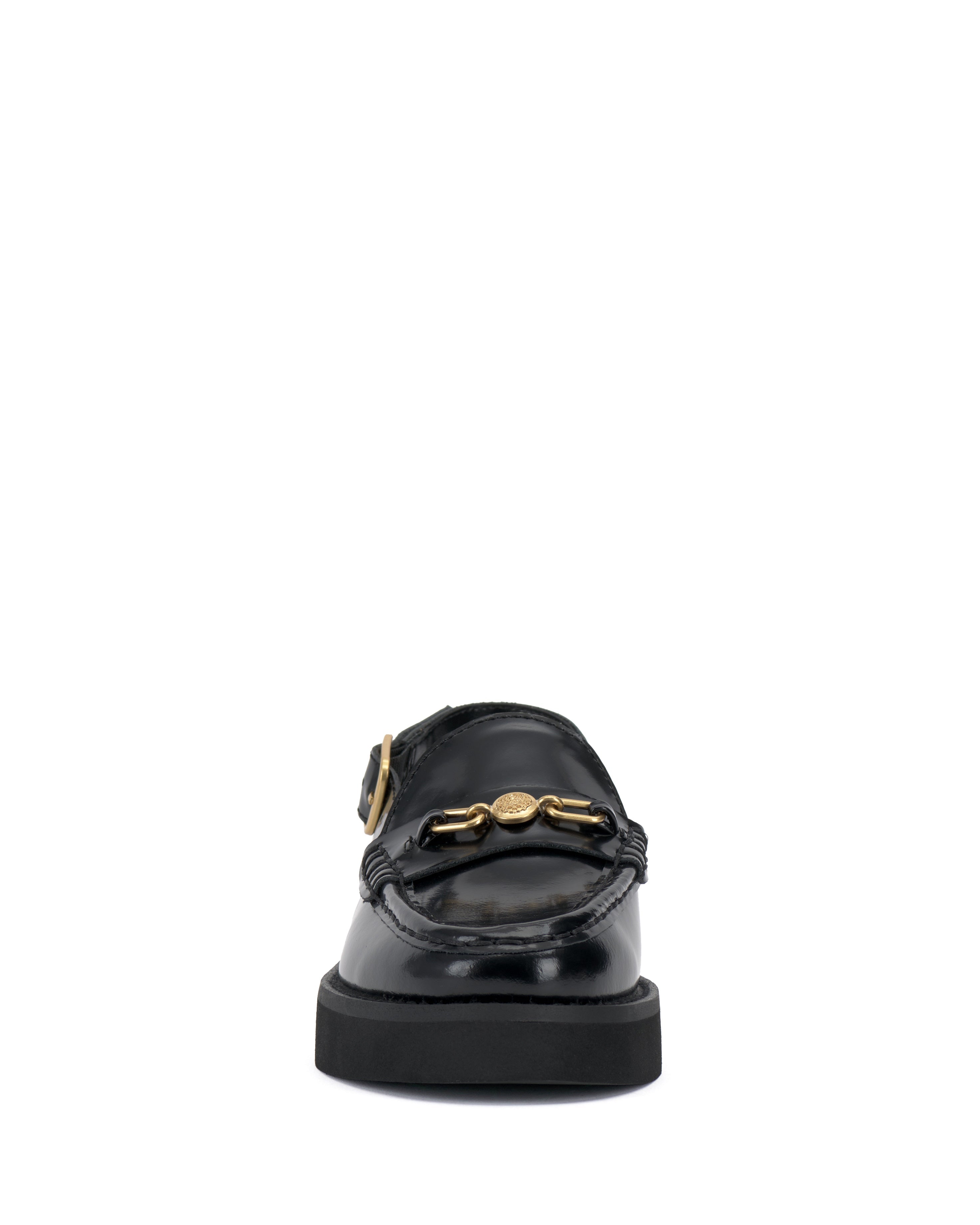 VINCE CAMUTO-Black Leather, Mens Slip.On/Horse.Bit, Casual
