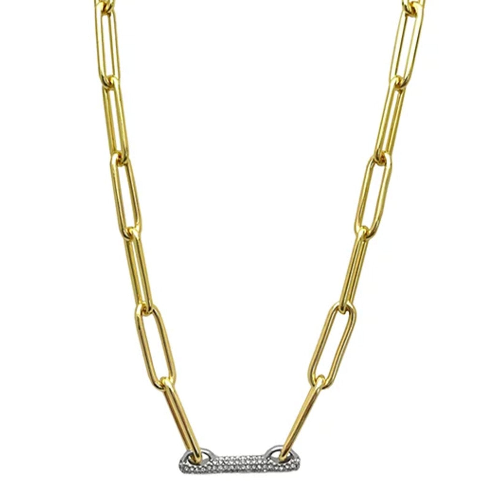 Goldtone Pave Bar Chain Necklace - Vince Camuto