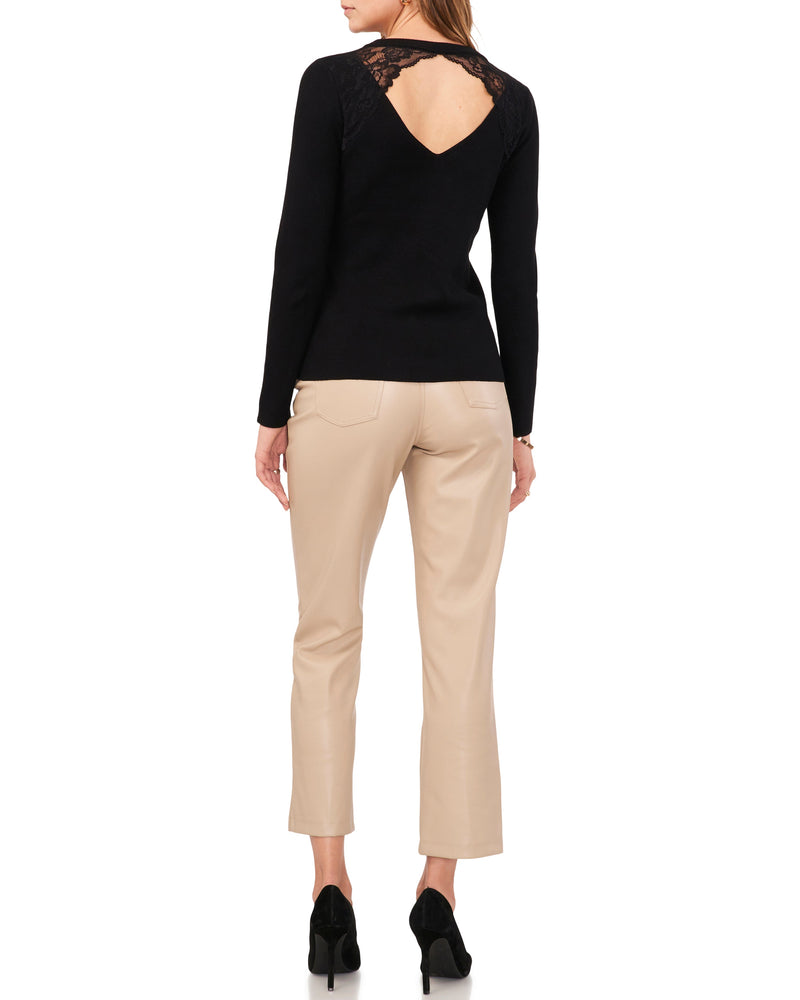Lace Yoke Cutout Top - Vince Camuto