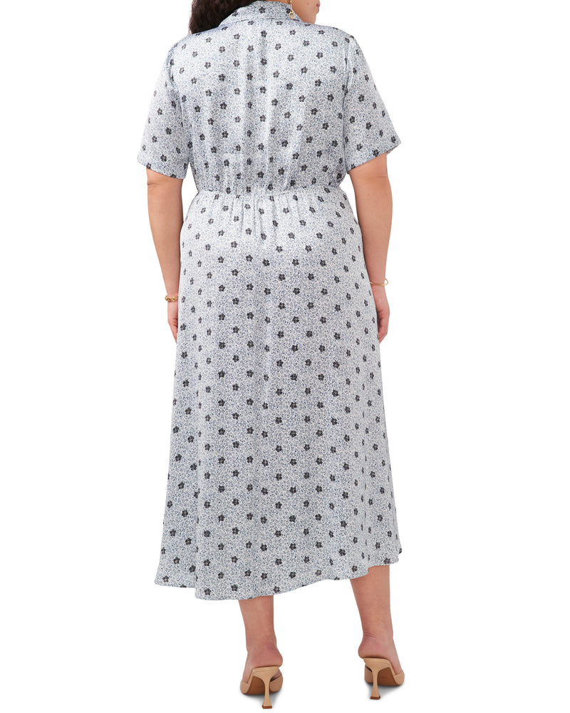 Plus-Size Leaf Print Wrap Dress - Vince Camuto