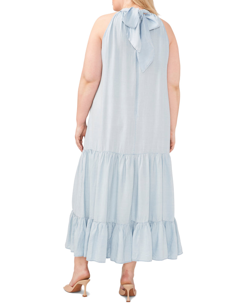 Plus-Size Tiered Halter Maxi Dress - Vince Camuto