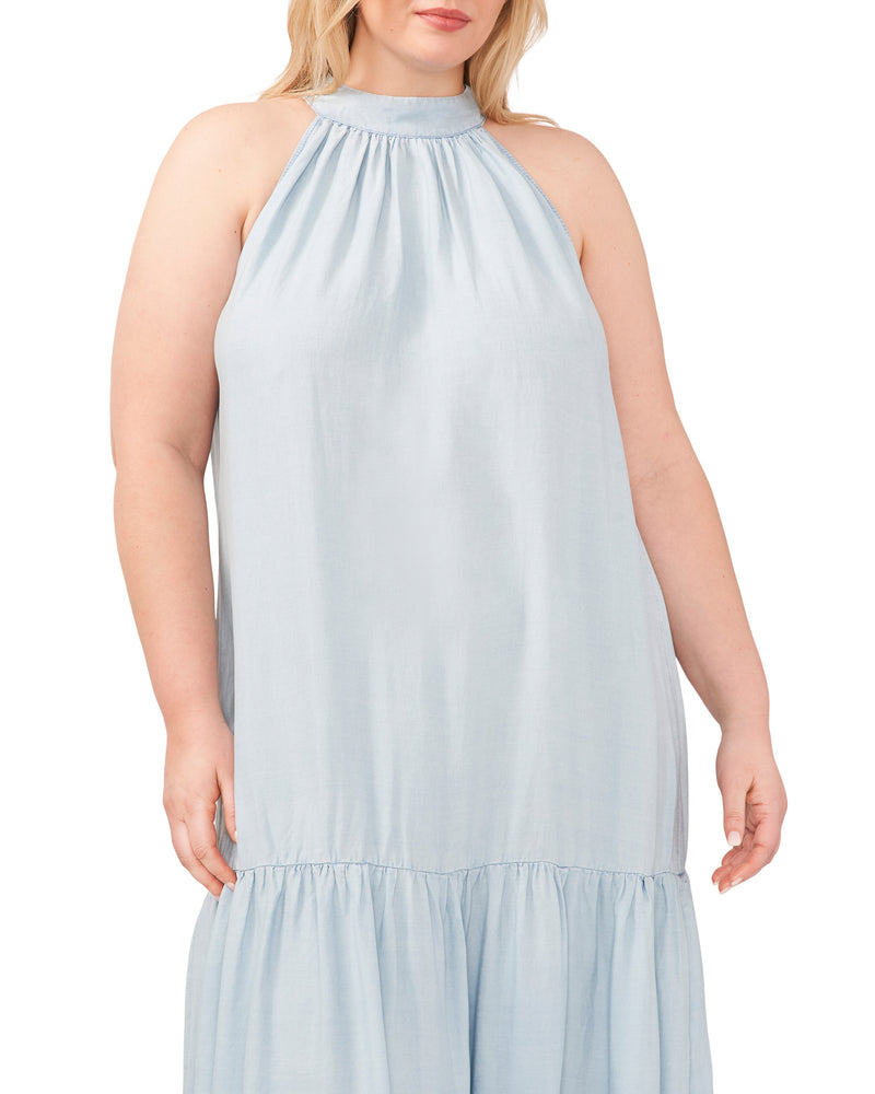 Plus-Size Tiered Halter Maxi Dress - Vince Camuto