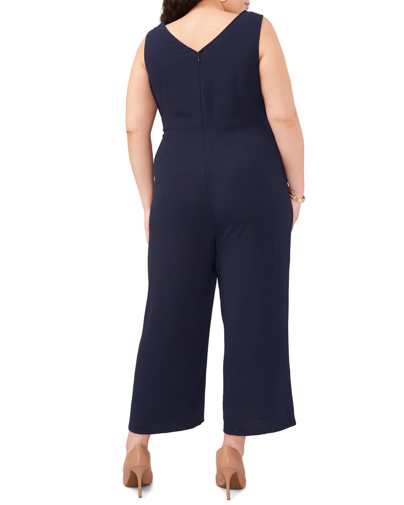 Plus-Size V-Neck Jumpsuit With Front Tie - Vince Camuto