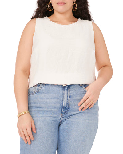Plus-Size Beaded Sleeveless Blouse - Vince Camuto