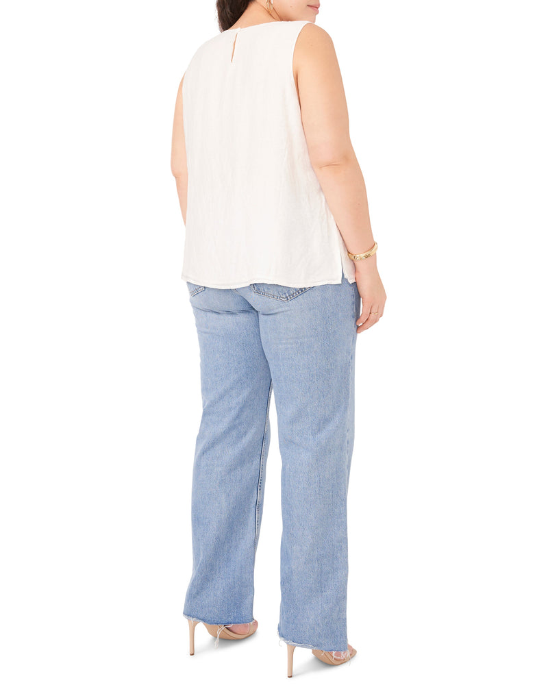 Plus-Size Beaded Sleeveless Blouse - Vince Camuto