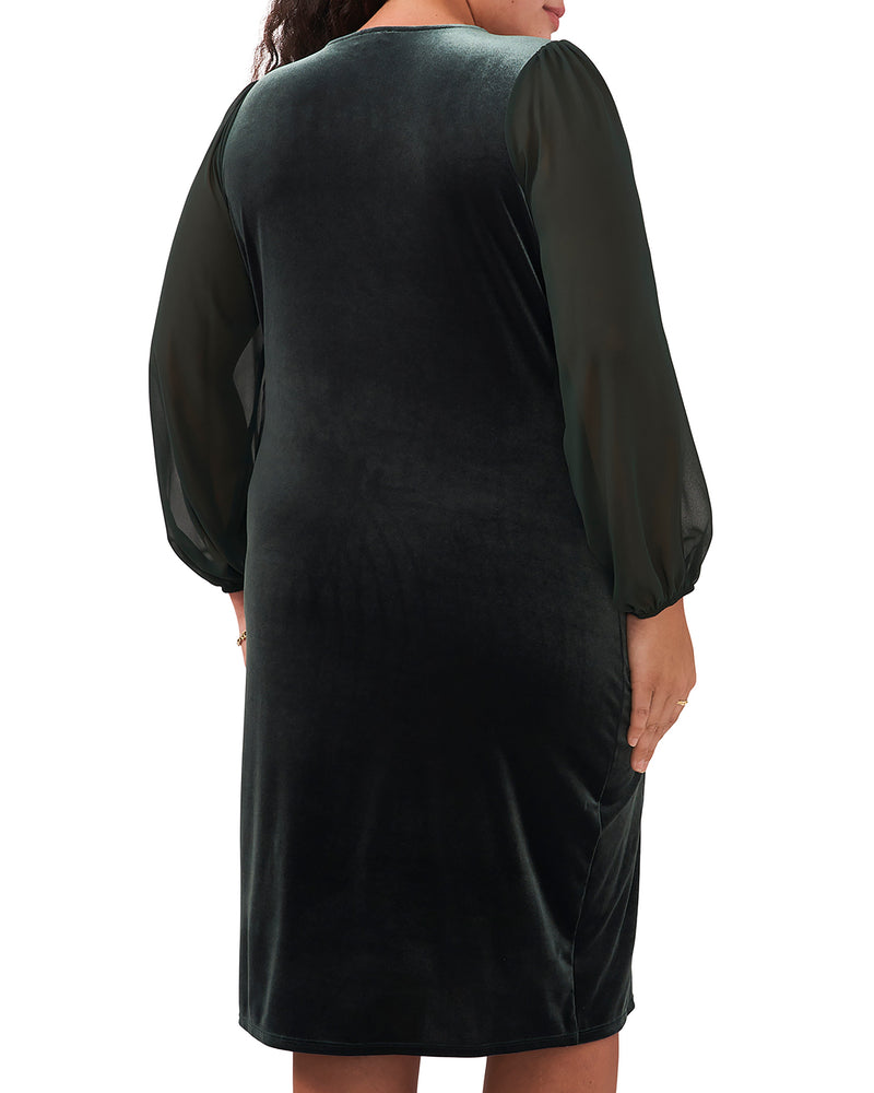 Plus-Size Long Sleeve Velvet Dress - Vince Camuto