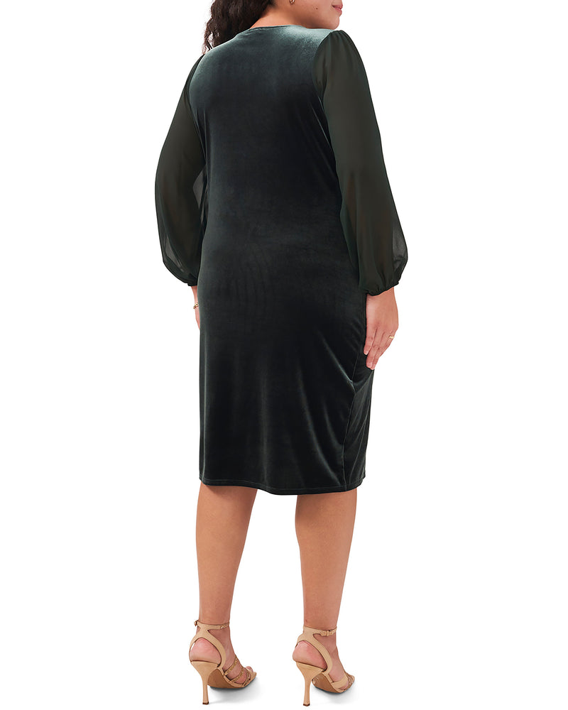 Plus-Size Long Sleeve Velvet Dress - Vince Camuto