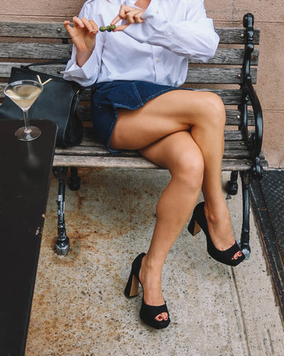 Bryanna Peep Toe Platform Pump - Black - Vince Camuto