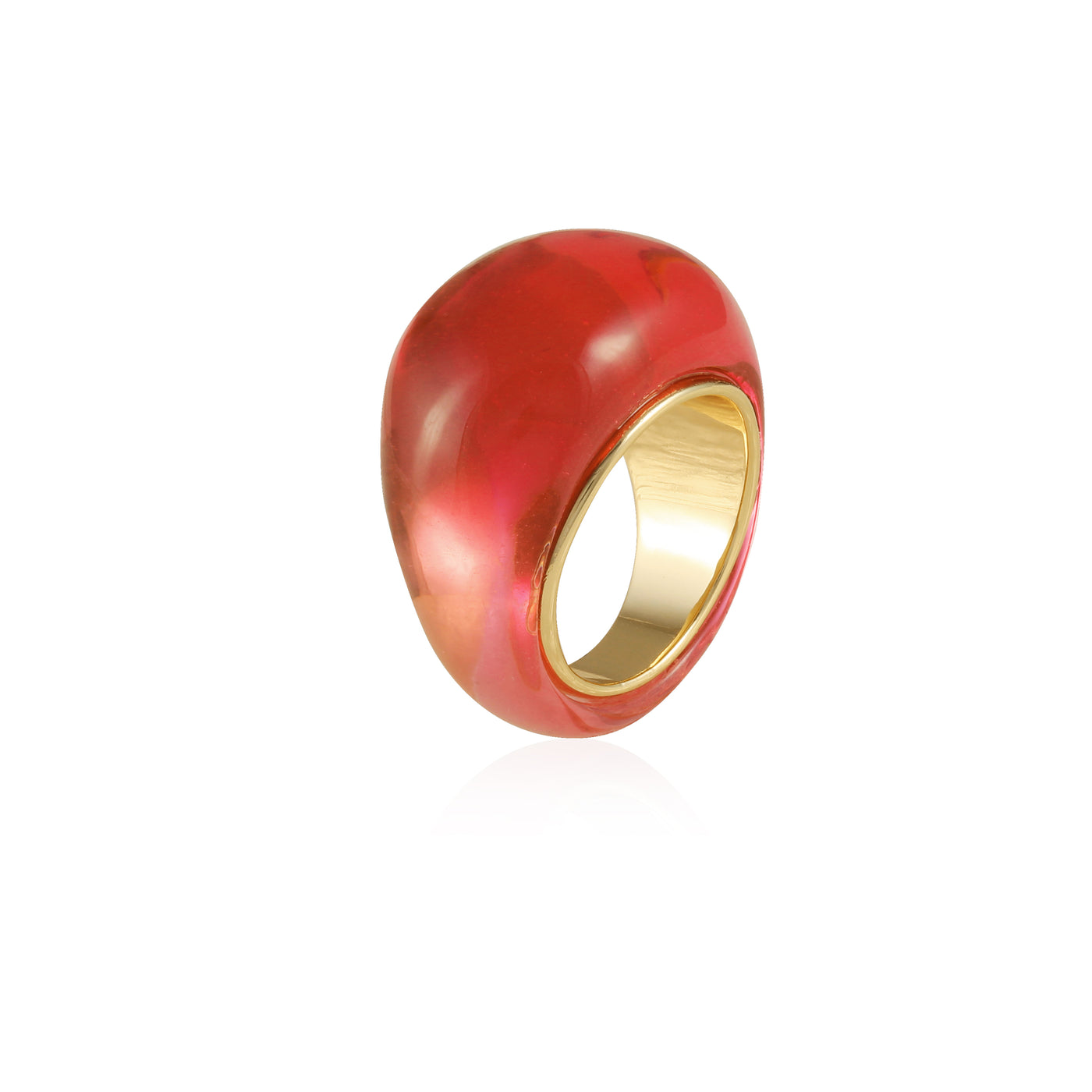 Goldtone Mixed Red Cocktail Ring - Vince Camuto