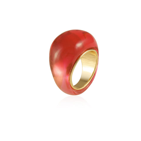 Goldtone Mixed Red Cocktail Ring - Gold Tone - Vince Camuto