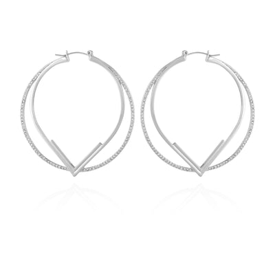 Double Hoop V Pave Earrings - Vince Camuto