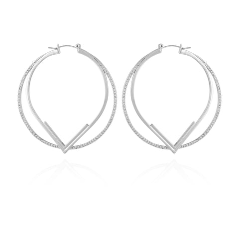 Double Hoop V Pave Earrings - Vince Camuto