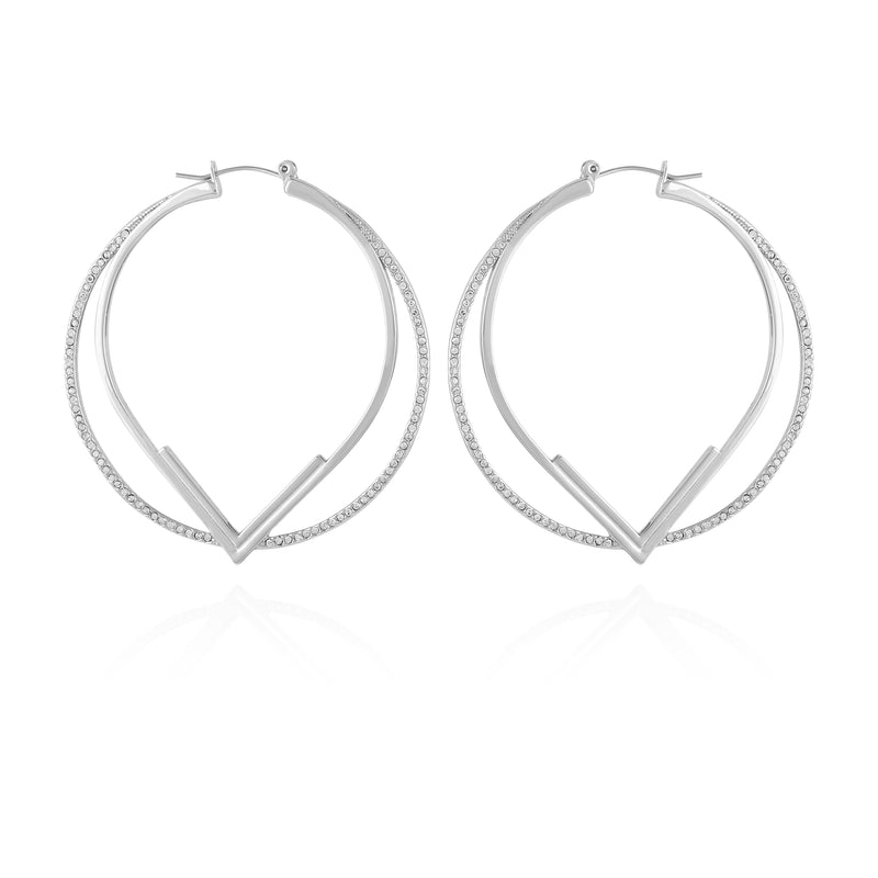 Double Hoop V Pave Earrings - Vince Camuto