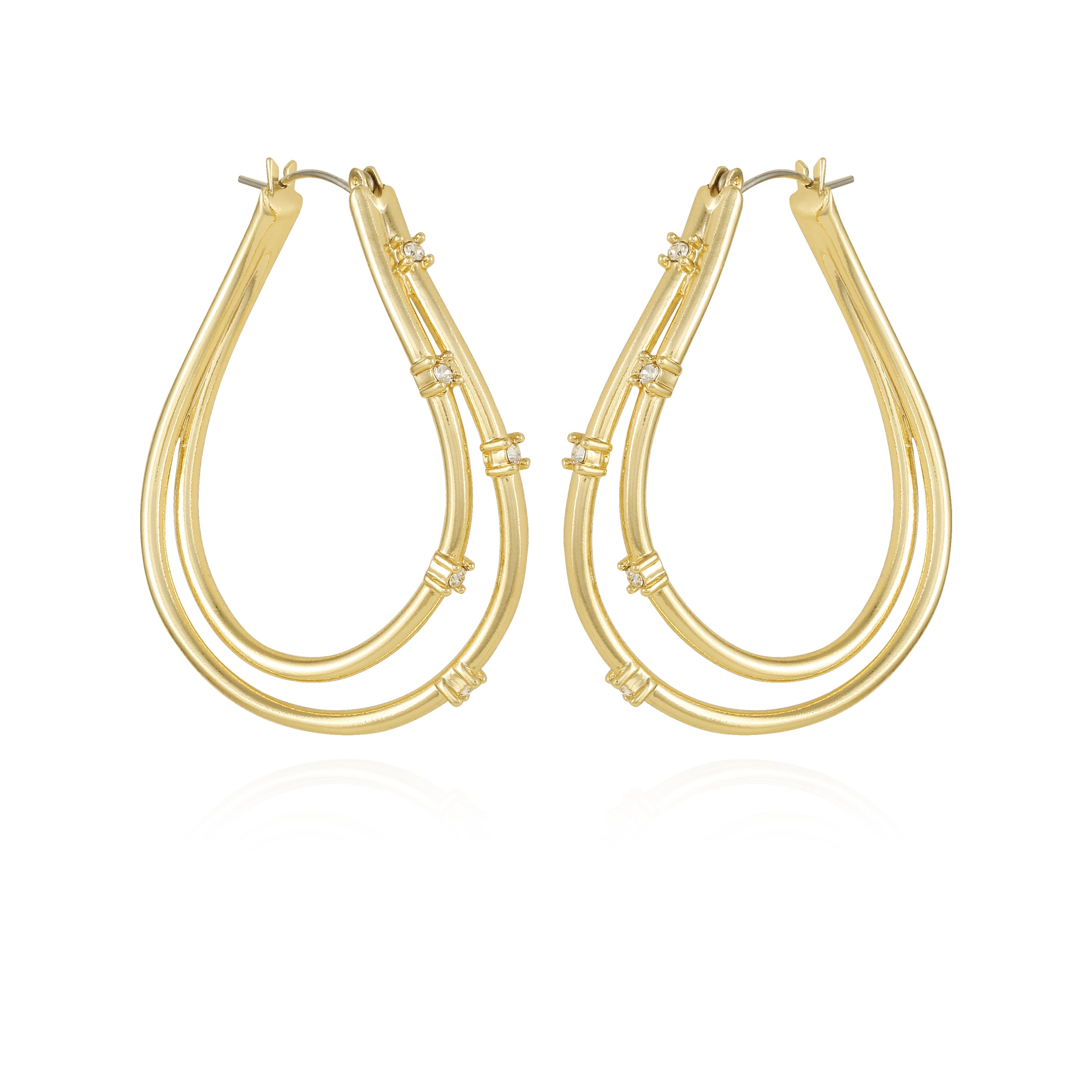 Goldtone Double Oval Hoop Earrings - Vince Camuto