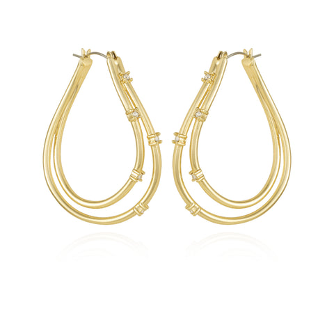 Goldtone Double Oval Hoop Earrings - Vince Camuto