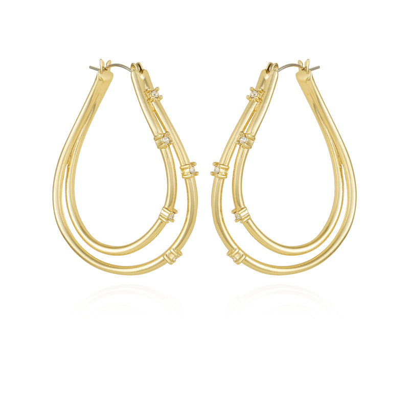 Goldtone Double Oval Hoop Earrings - Vince Camuto