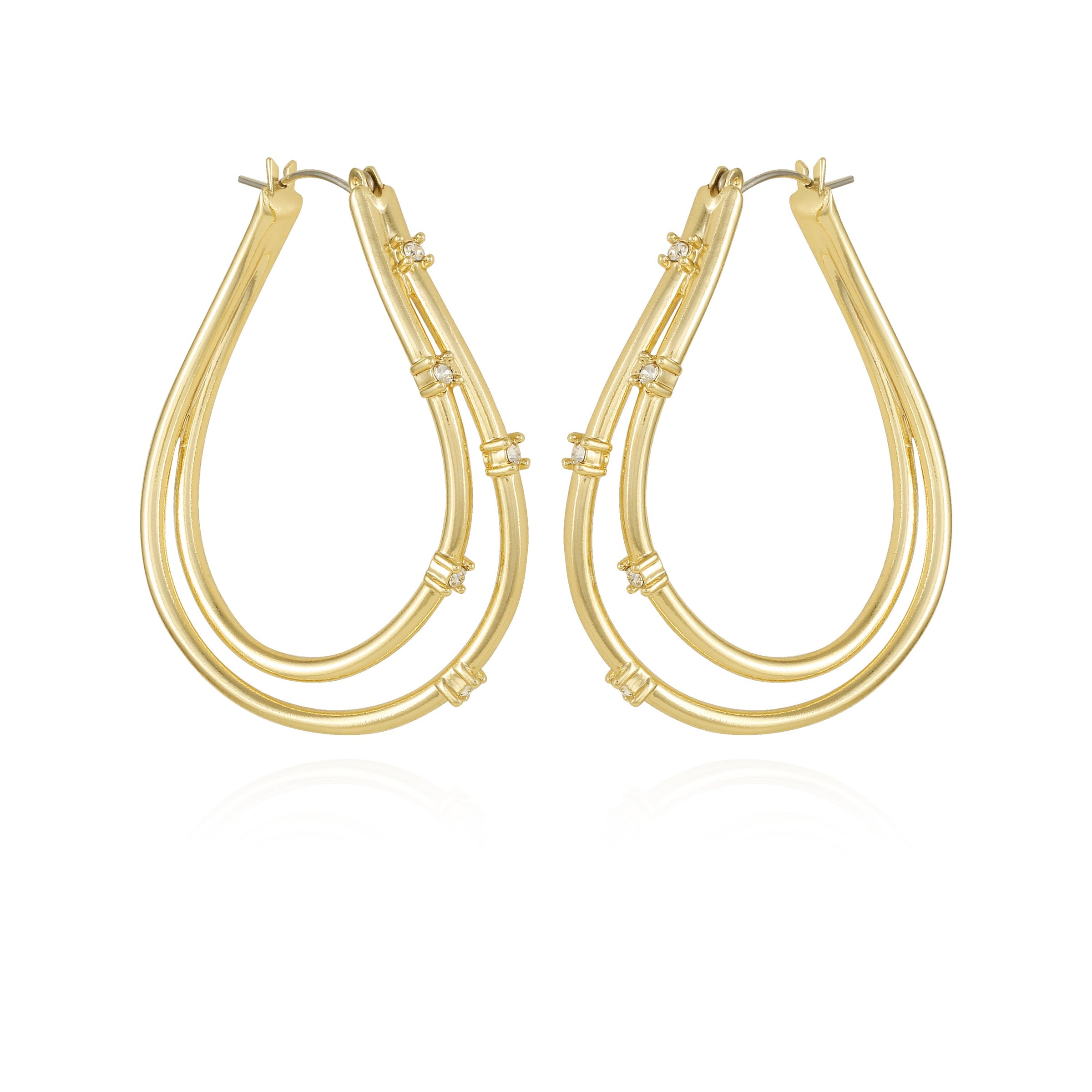 Goldtone Double Oval Hoop Earrings - Gold Tone - Vince Camuto