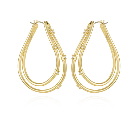 Goldtone Double Oval Hoop Earrings - Gold Tone - Vince Camuto