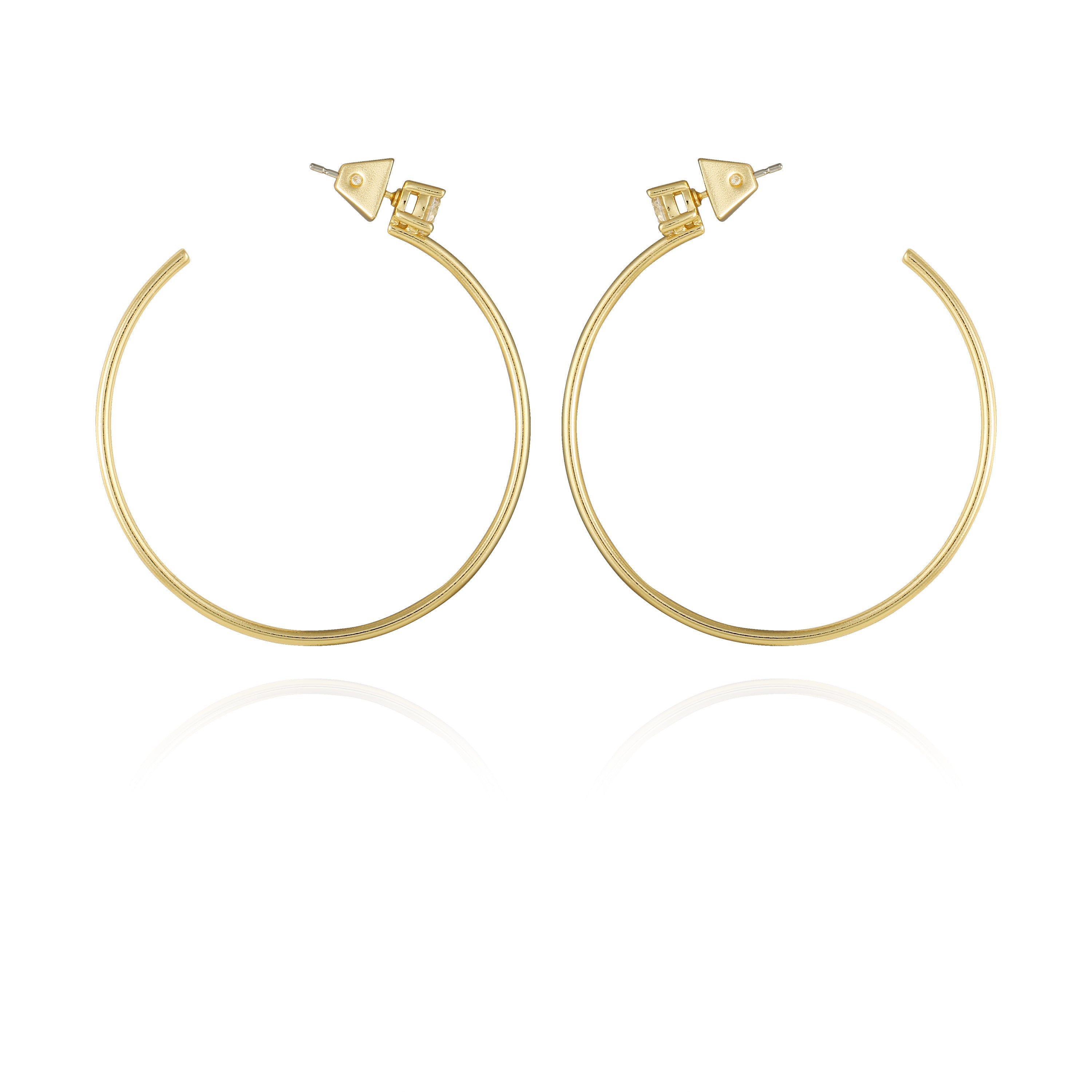 Goldtone Cubic Zirconia Open Hoop Earrings - Gold Tone - Vince Camuto