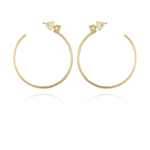 Goldtone Cubic Zirconia Open Hoop Earrings - Gold Tone - Vince Camuto