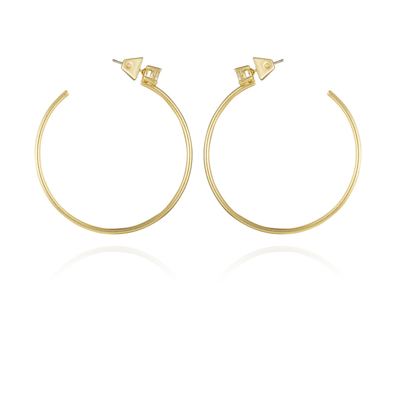 Goldtone Cubic Zirconia Open Hoop Earrings - Gold Tone - Vince Camuto