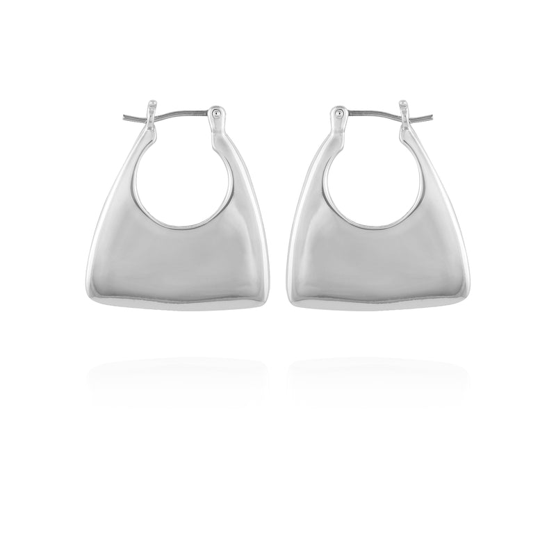 Silvertone Purse Click Hoop Earrings - Vince Camuto