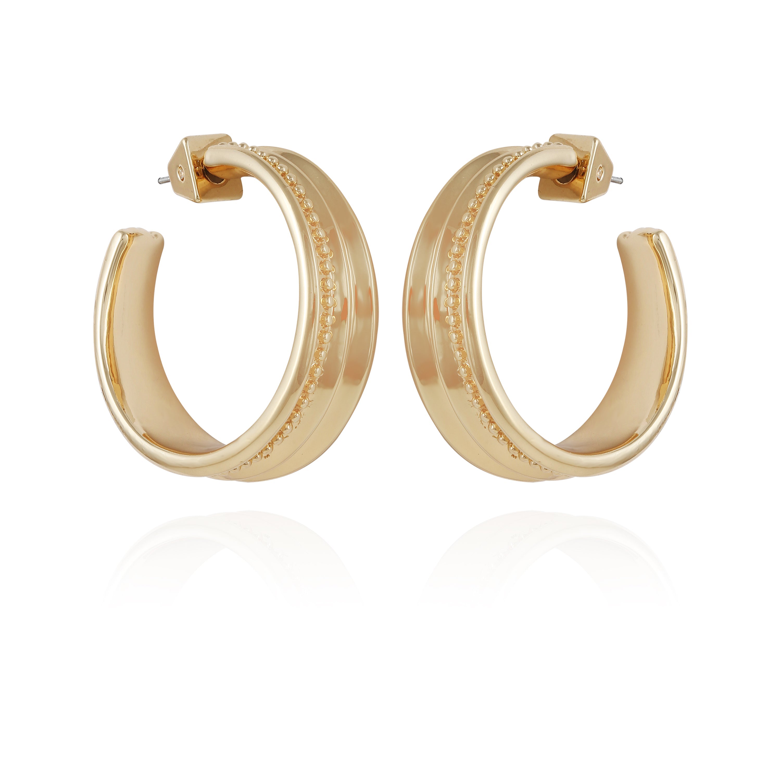 Chunky Open Hoop Earrings - Gold Tone - Vince Camuto