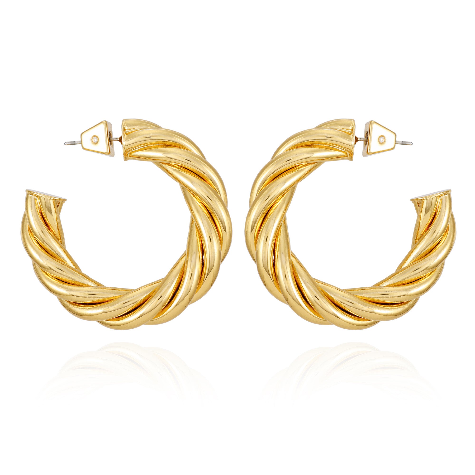 Goldtone Textured Rope Hoop Earrings - Vince Camuto