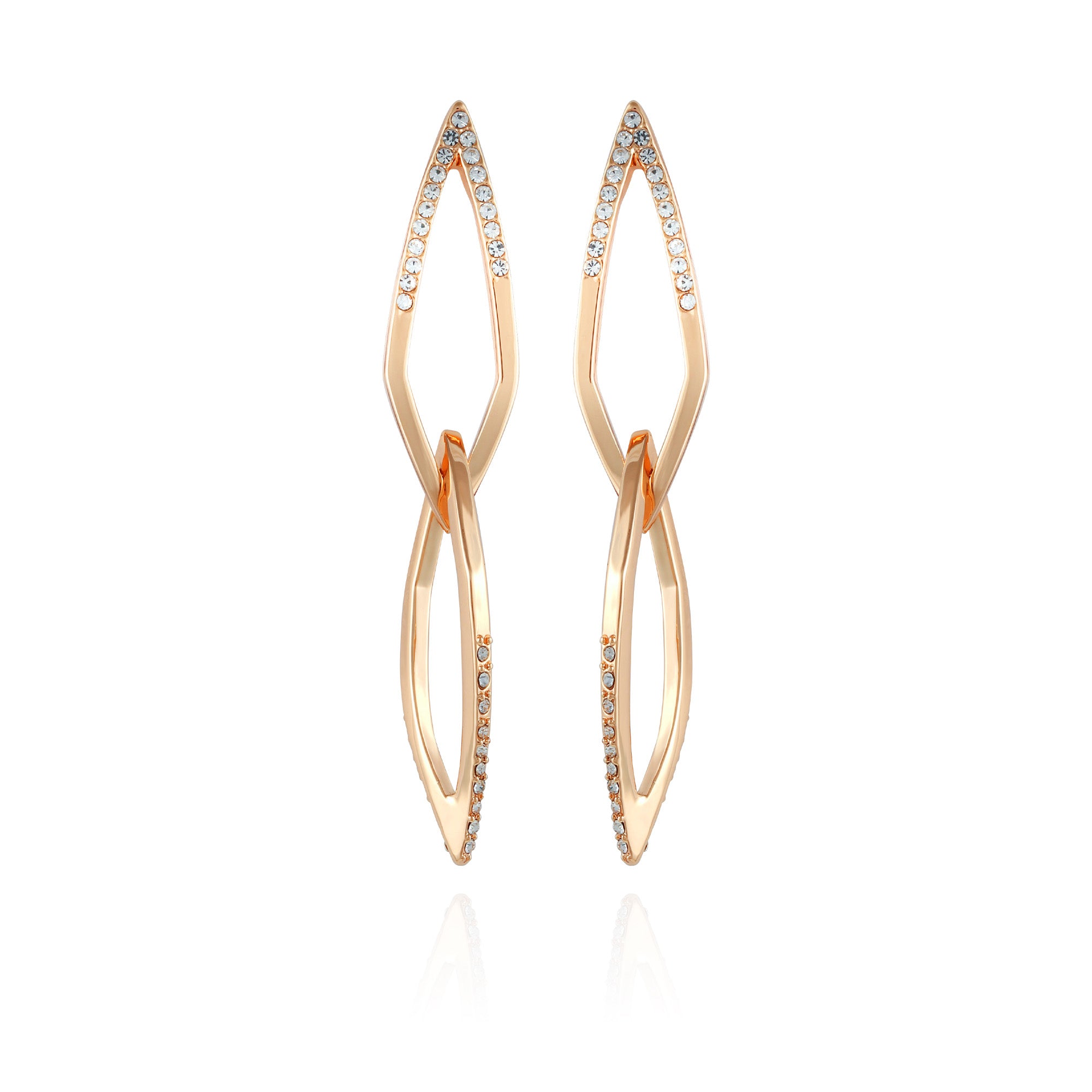 14K Goldtone Crystal Stone Link Drop Earring - Vince Camuto