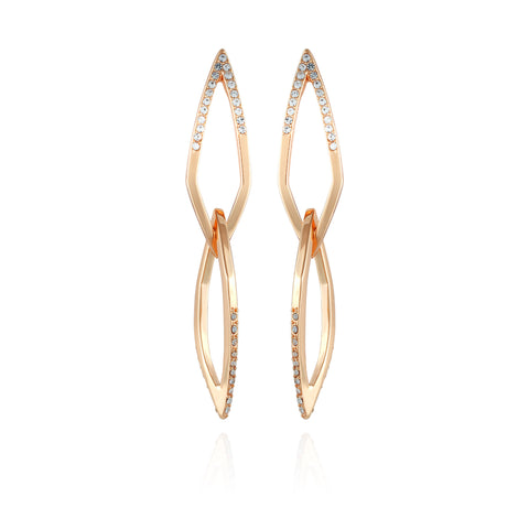 14K Goldtone Crystal Stone Link Drop Earring - Vince Camuto