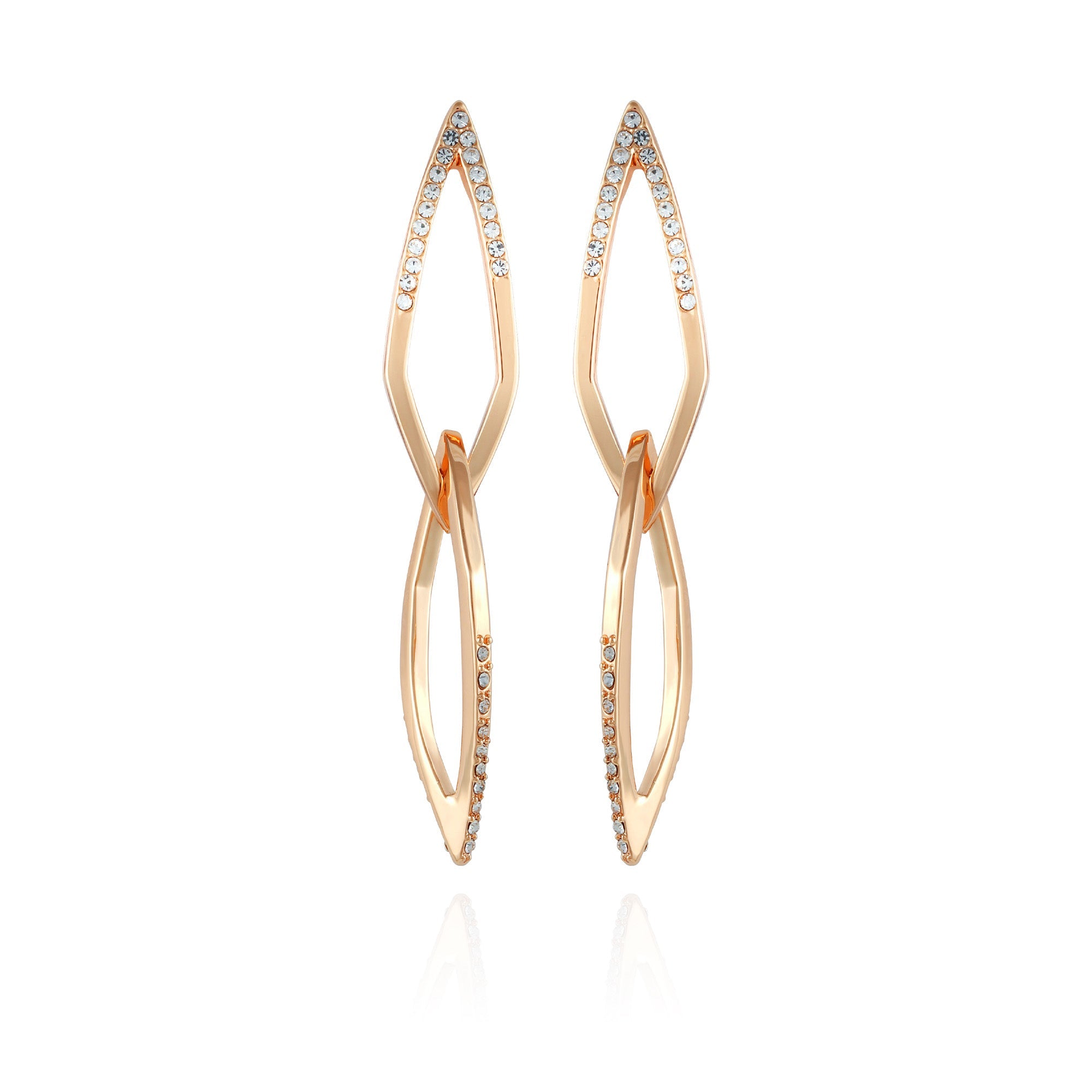 14K Goldtone Crystal Stone Link Drop Earring - Gold Tone - Vince Camuto