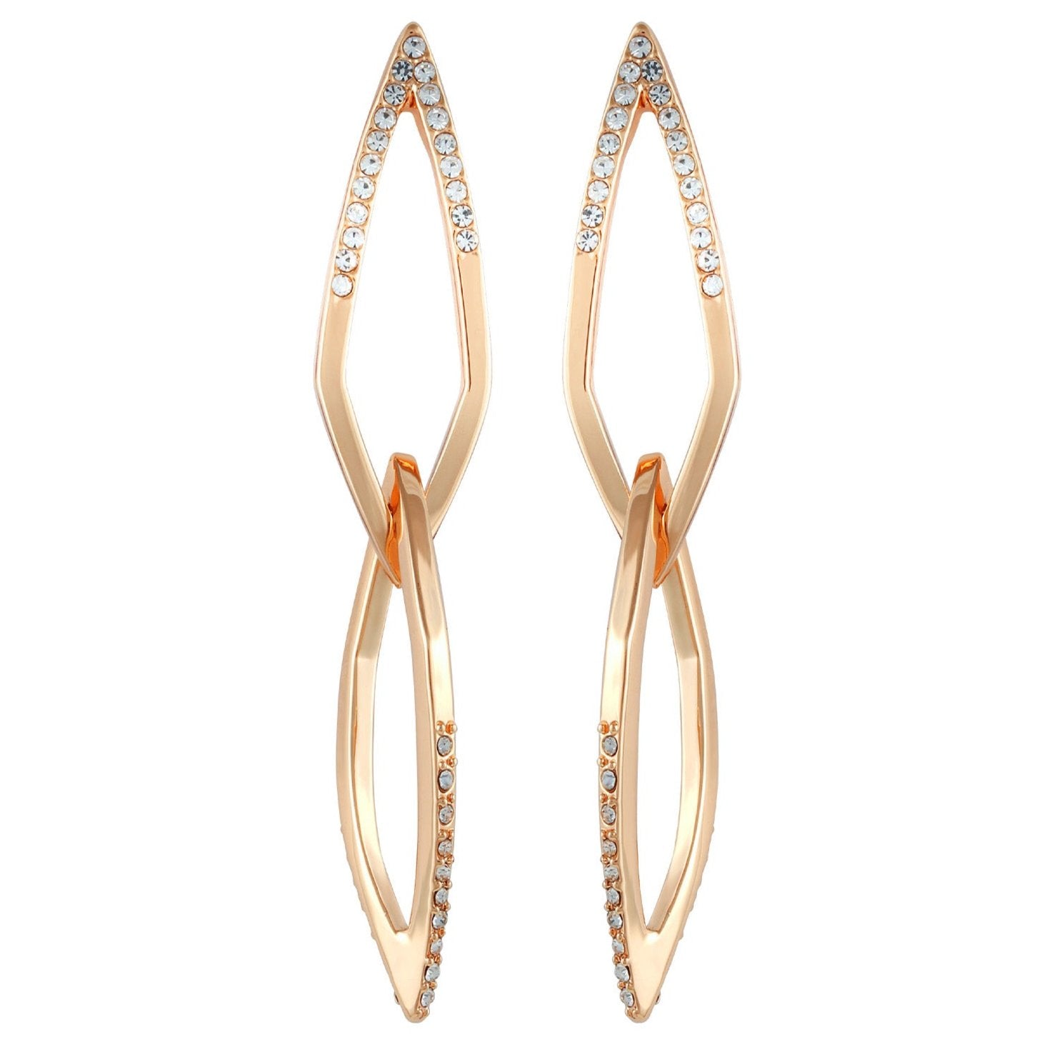 14K Goldtone Crystal Stone Link Drop Earring - Gold Tone - Vince Camuto