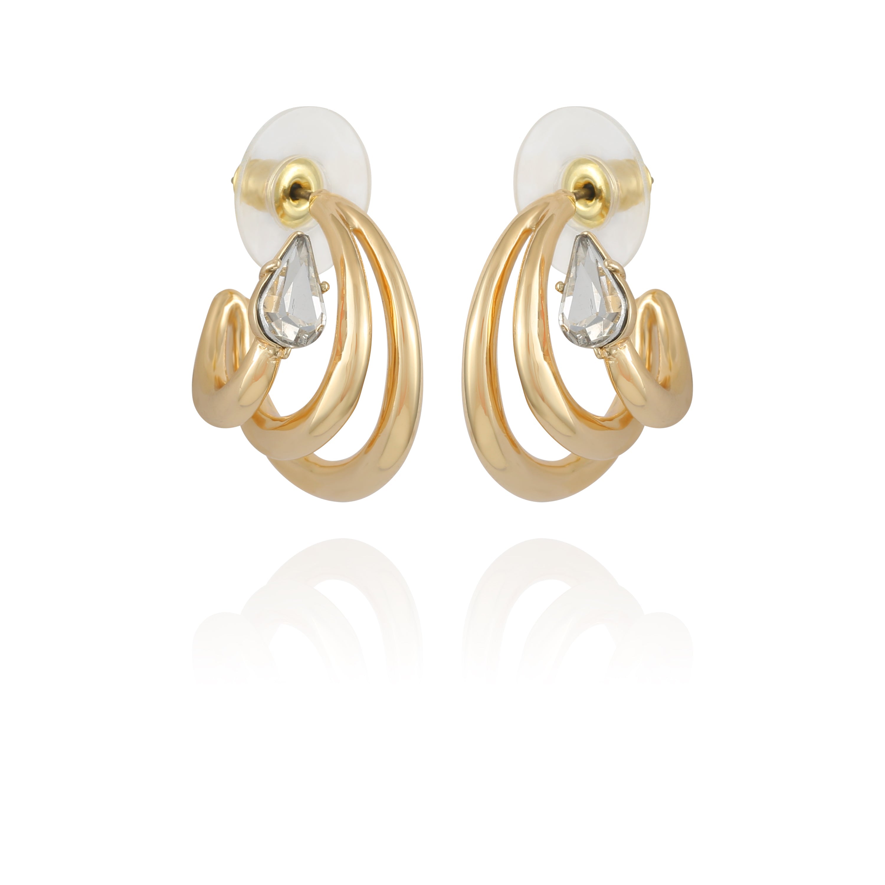 Goldtone Crystal Stone Small Hoop Earring - Gold Tone - Vince Camuto