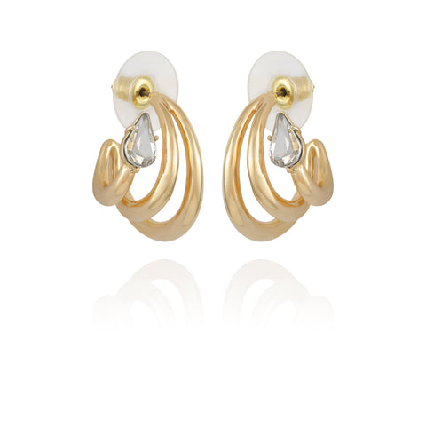 Goldtone Crystal Stone Small Hoop Earring - Gold Tone - Vince Camuto