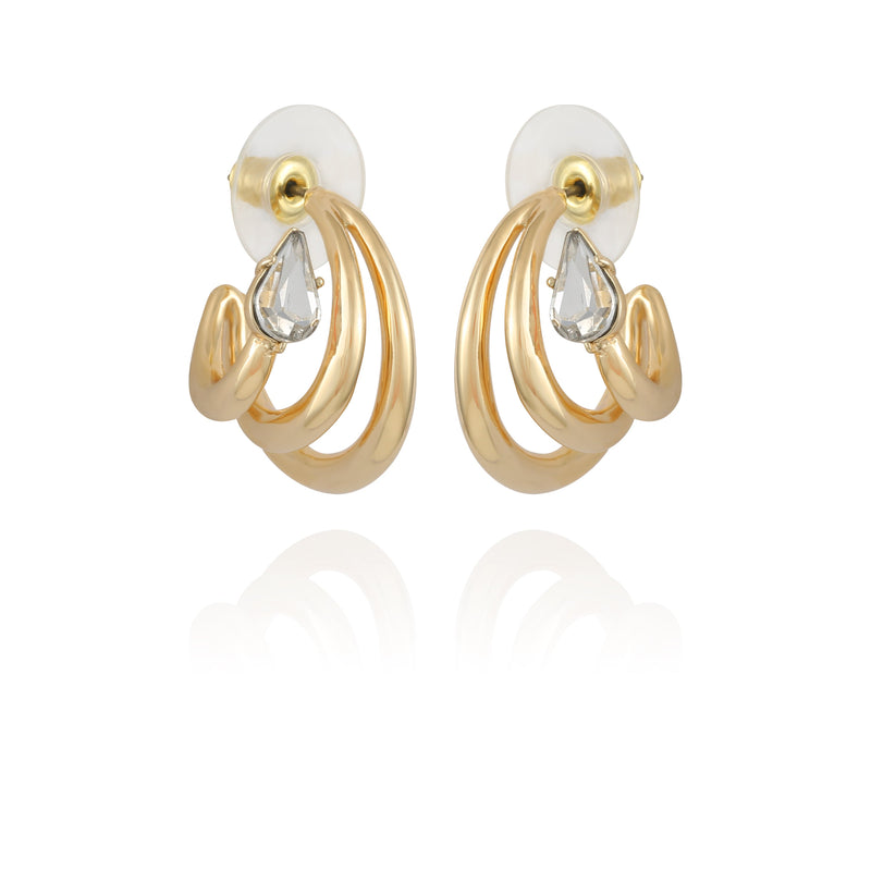 Goldtone Crystal Stone Small Hoop Earring - Gold Tone - Vince Camuto