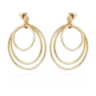 Goldtone Triple Layered Hoop Drop Earrings - Vince Camuto