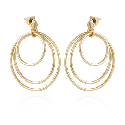 Goldtone Triple Layered Hoop Drop Earrings - Gold Tone - Vince Camuto