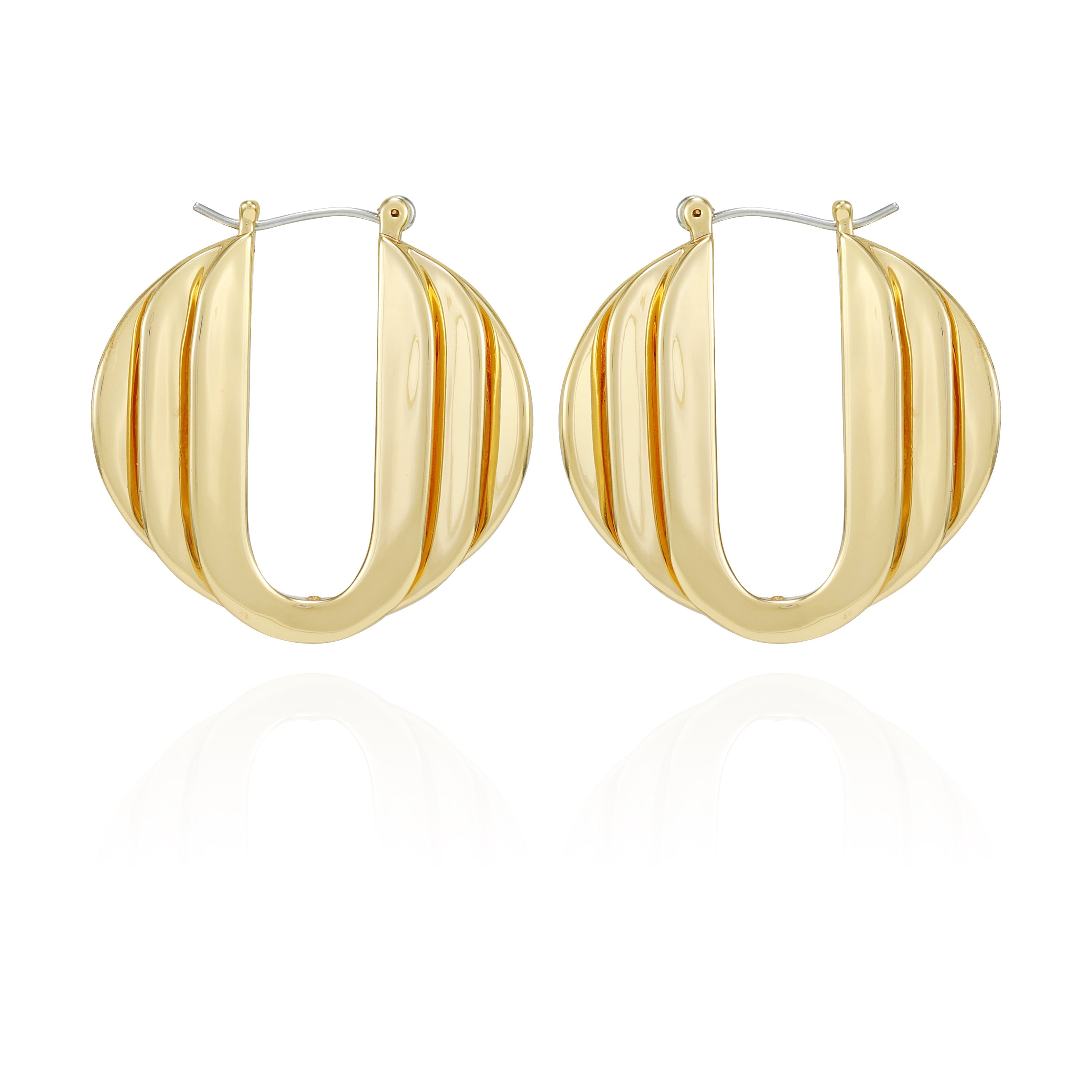 Stacked Link Hoop Earrings - Gold Tone - Vince Camuto