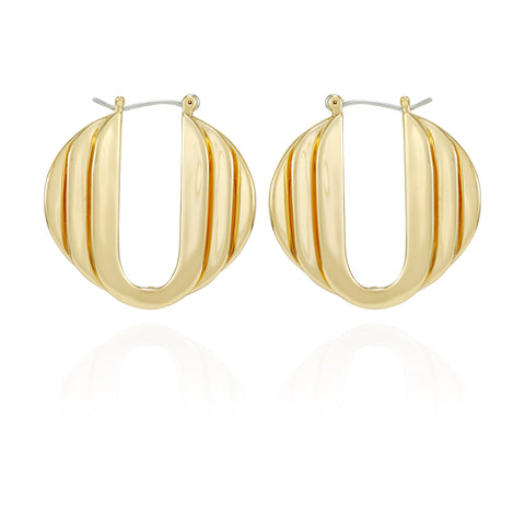 Stacked Link Hoop Earrings - Gold Tone - Vince Camuto