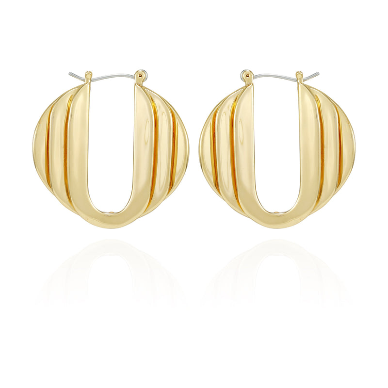Stacked Link Hoop Earrings - Gold Tone - Vince Camuto
