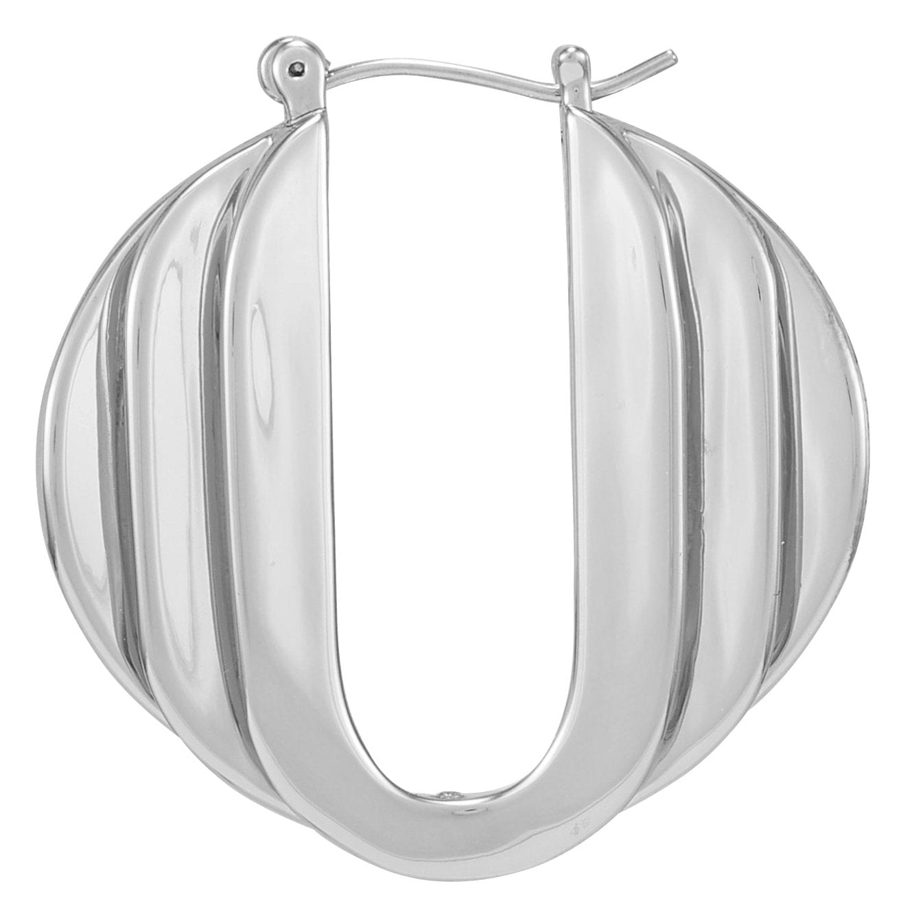 Stacked Link Hoop Earrings - Silver Tone - Vince Camuto