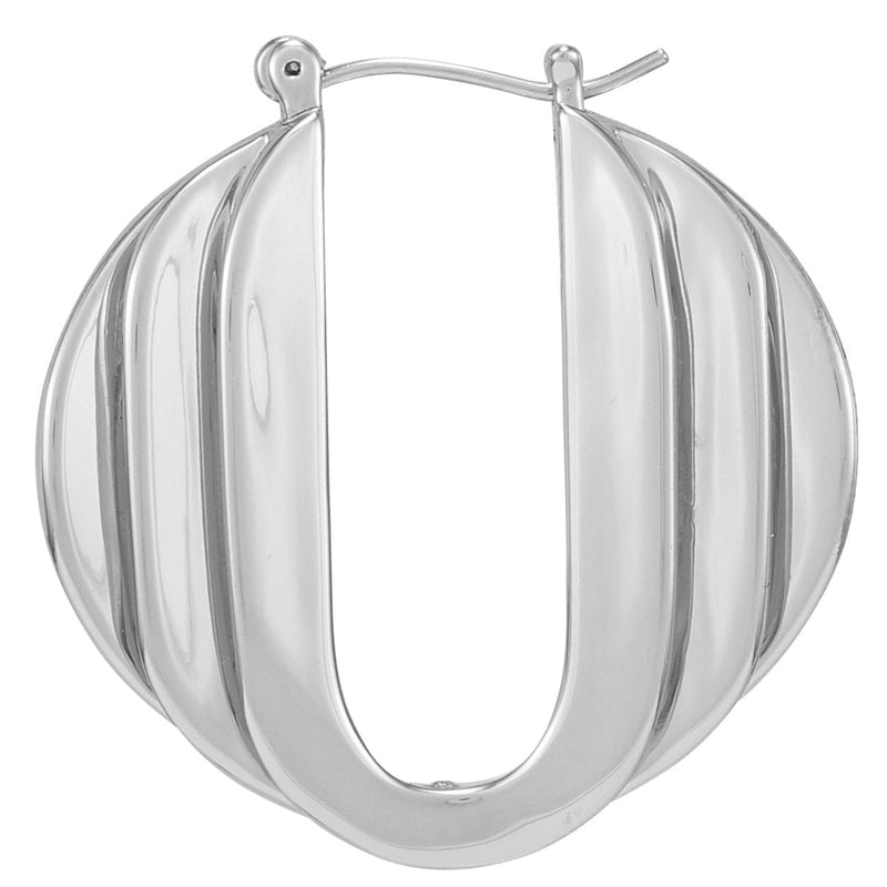Stacked Link Hoop Earrings - Silver Tone - Vince Camuto