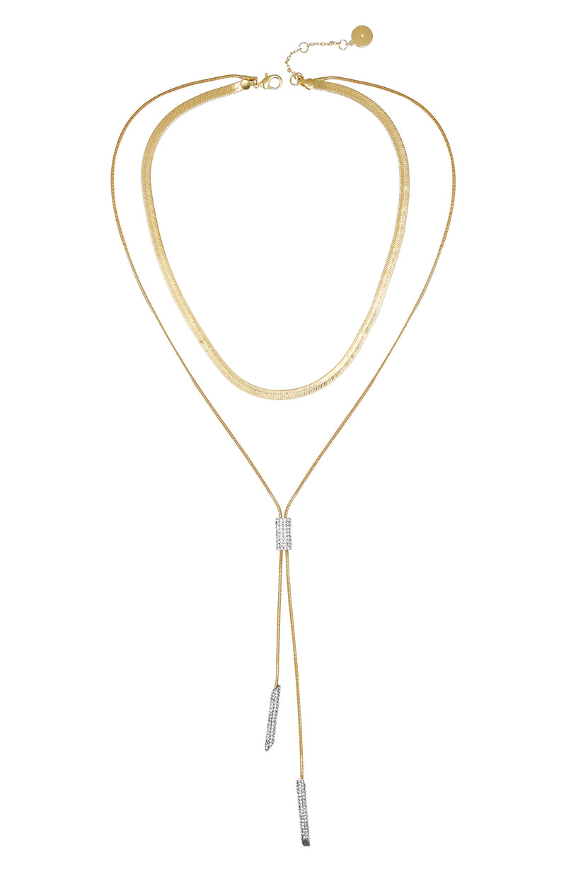 Layered Goldtone & Crystal Pendant Necklace - Two Tone - Vince Camuto