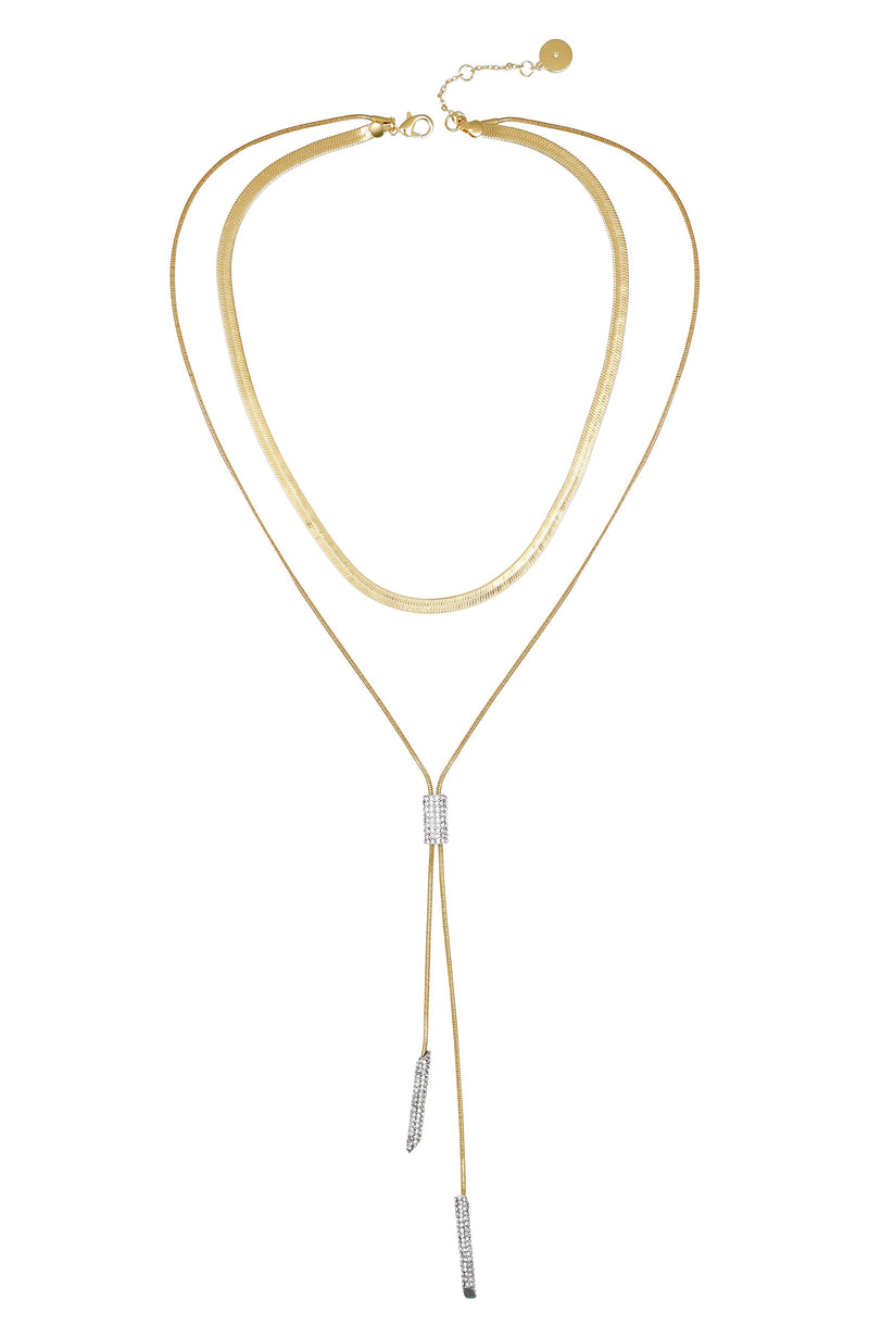 Layered Goldtone & Crystal Pendant Necklace - Two Tone - Vince Camuto