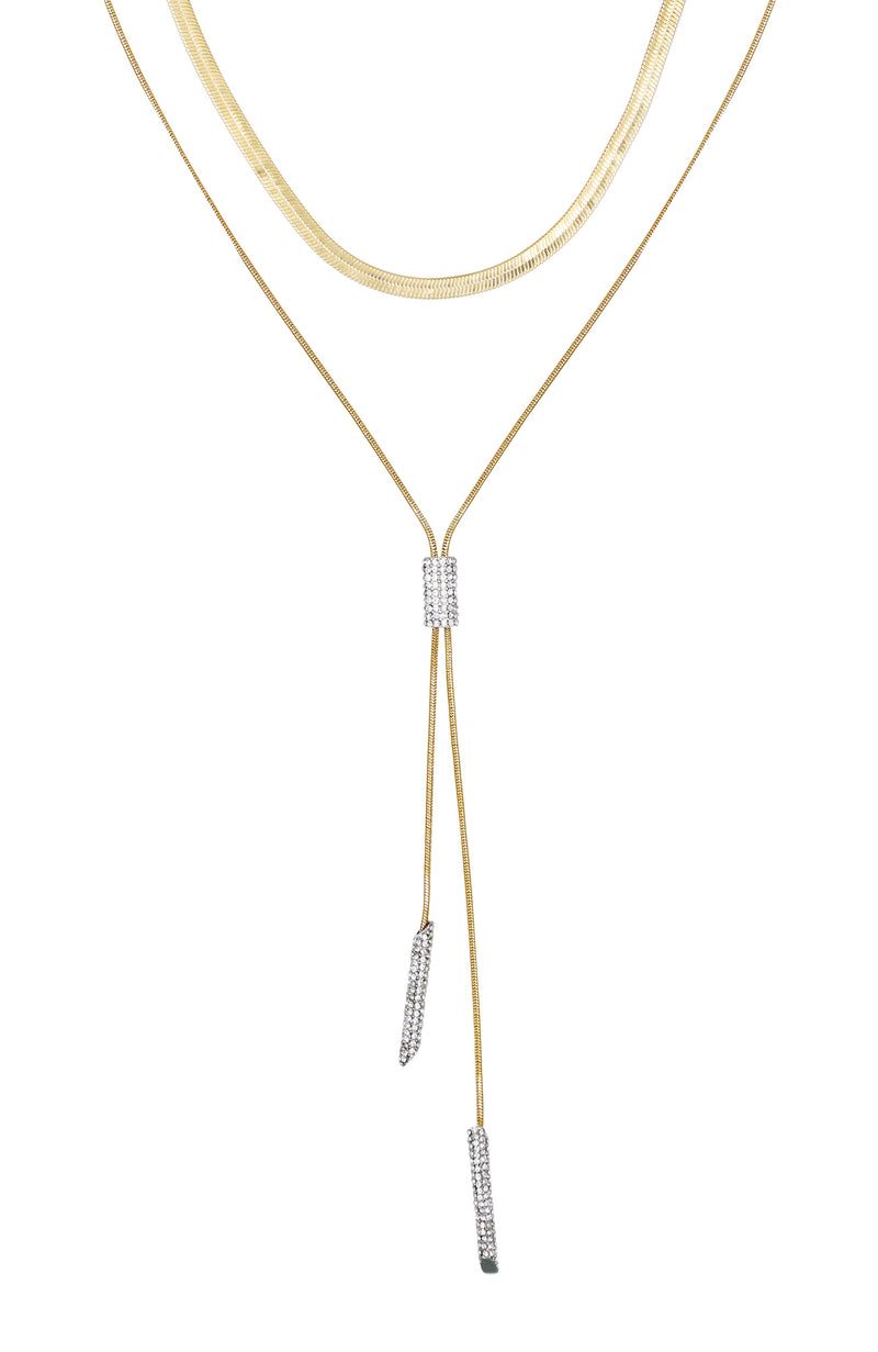 Layered Goldtone & Crystal Pendant Necklace - Two Tone - Vince Camuto