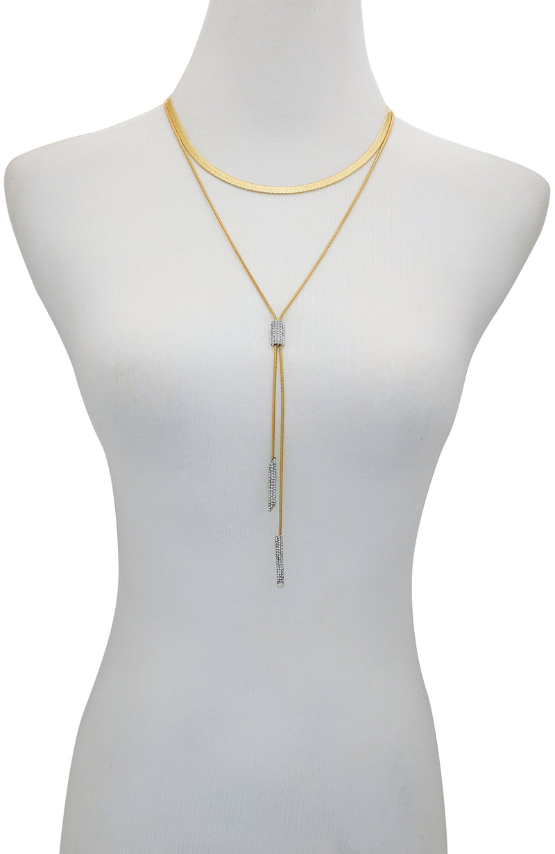 Layered Goldtone & Crystal Pendant Necklace - Two Tone - Vince Camuto