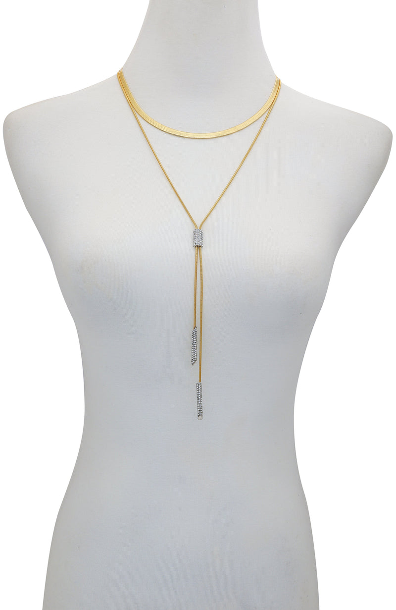 Layered Goldtone & Crystal Pendant Necklace - Two Tone - Vince Camuto
