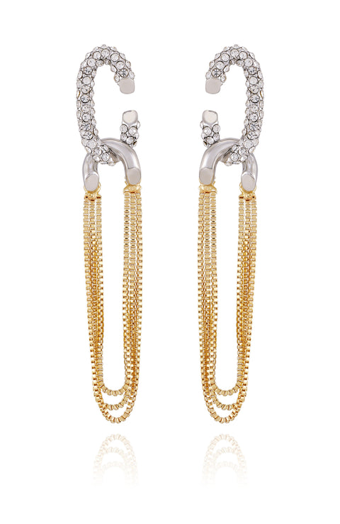 Twotone Link Chain Drop Dangle Earrings - Two Tone - Vince Camuto